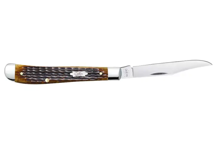 Case Antique Bone Rogers Corn Cob Jig Slimline Trapper Folding Knife - view 3